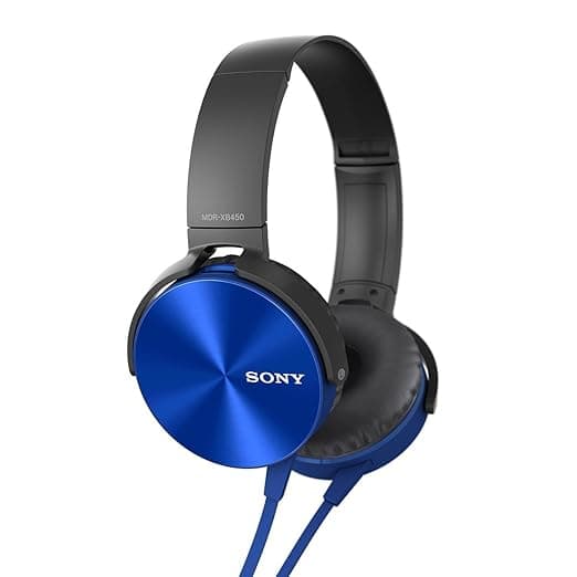 Sony XB450 On Ear Headphone with Mic (Blue) On-Ear