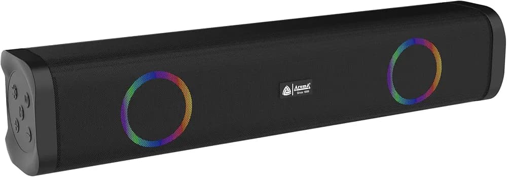 (Renewed) Aroma® Studio 32 Enjoy 12W Bluetooth Speaker Hi-fi Stereo Sound Surround Upto 8 Hours Playback, Best for Mobile, Laptop/PC, Ipad, Media Players with Multi Modes Aux/TF Card/USB Drive (Black)