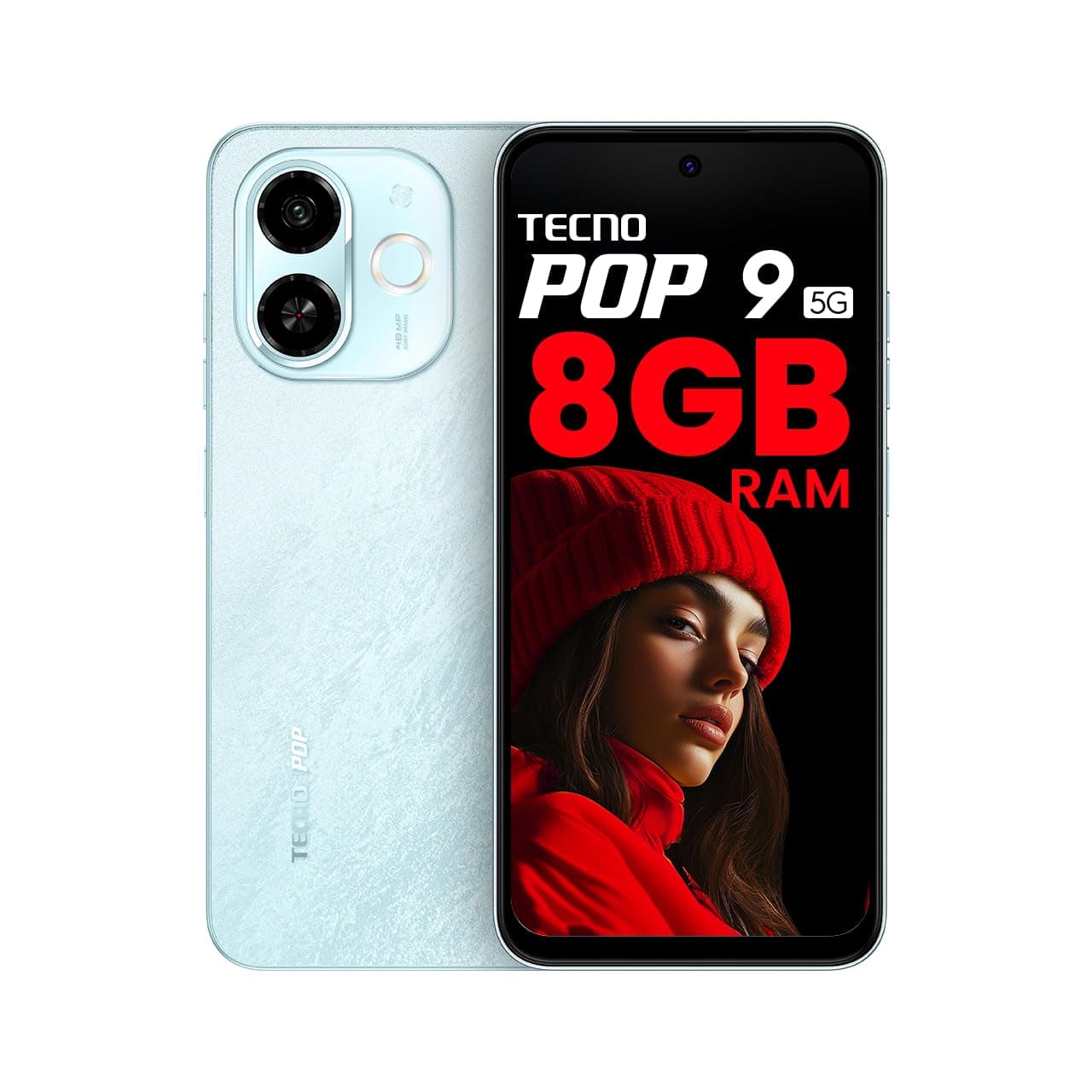 TECNO POP 9 5G (Azure Sky, 8GB+128GB) | D6300 5G Processor | 48MP Sony AI Camera | 4+ Year Lag Free Fluency |5000 mAh Battery |Dual Speaker | 5G with ...