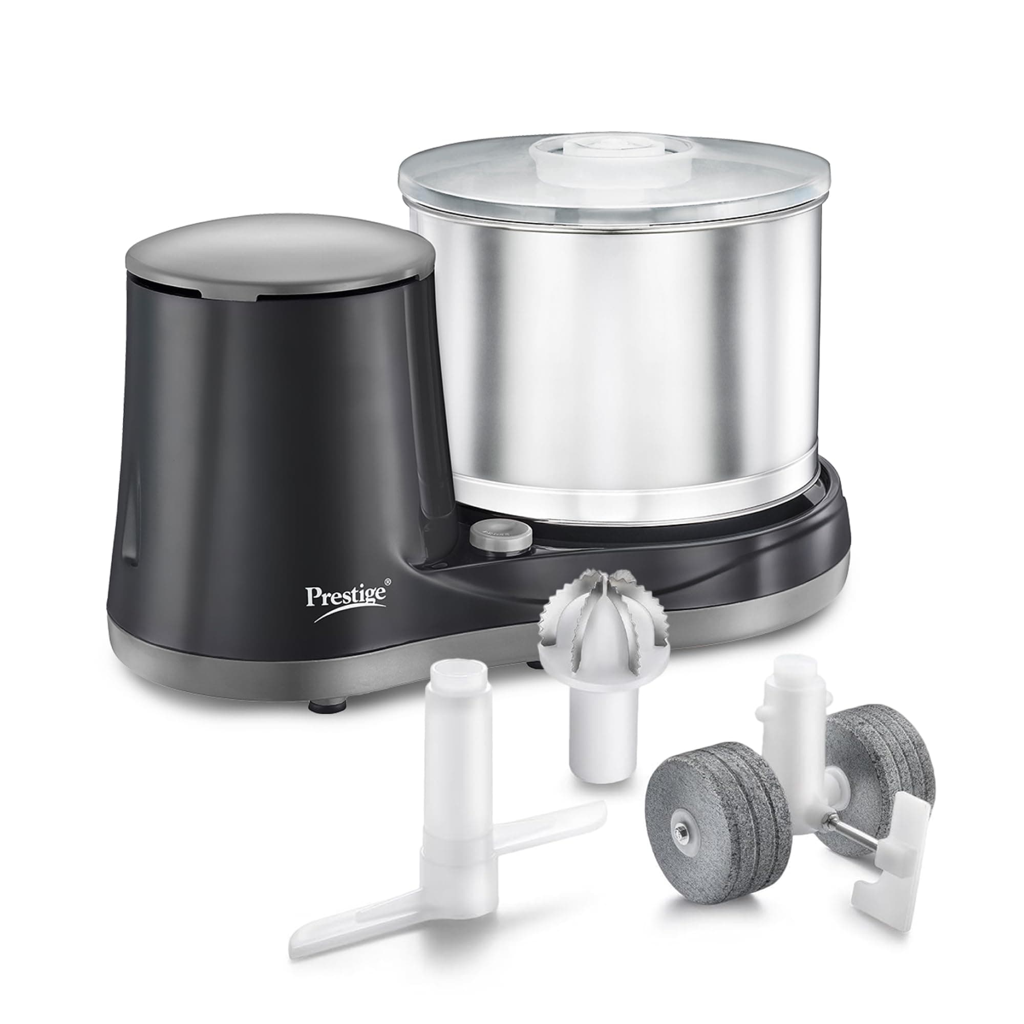 Prestige Ultima Pro 2 Litre Table Top Wet Grinder |200 Watts Heavy Duty Motor|Coconut Scraper Attachment|Atta Kneader Attachment|Stainless Steel Drum|...