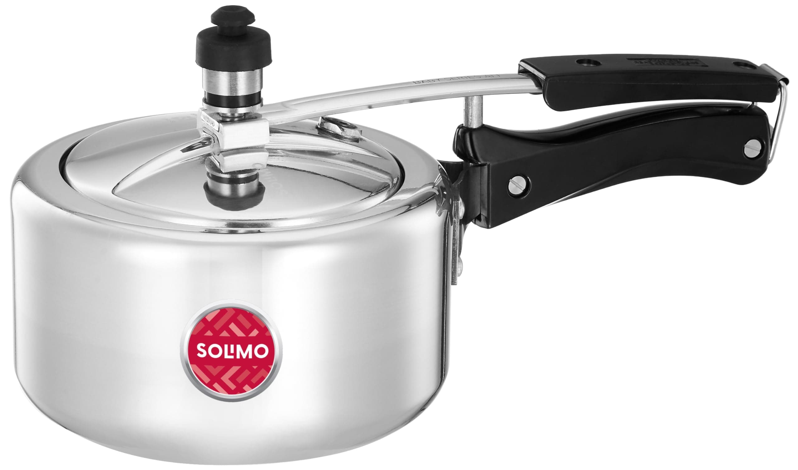 Amazon Brand Solimo - Sleek Induction Bottom Aluminium Pressure Cooker - 2 Liter (Inner Lid)