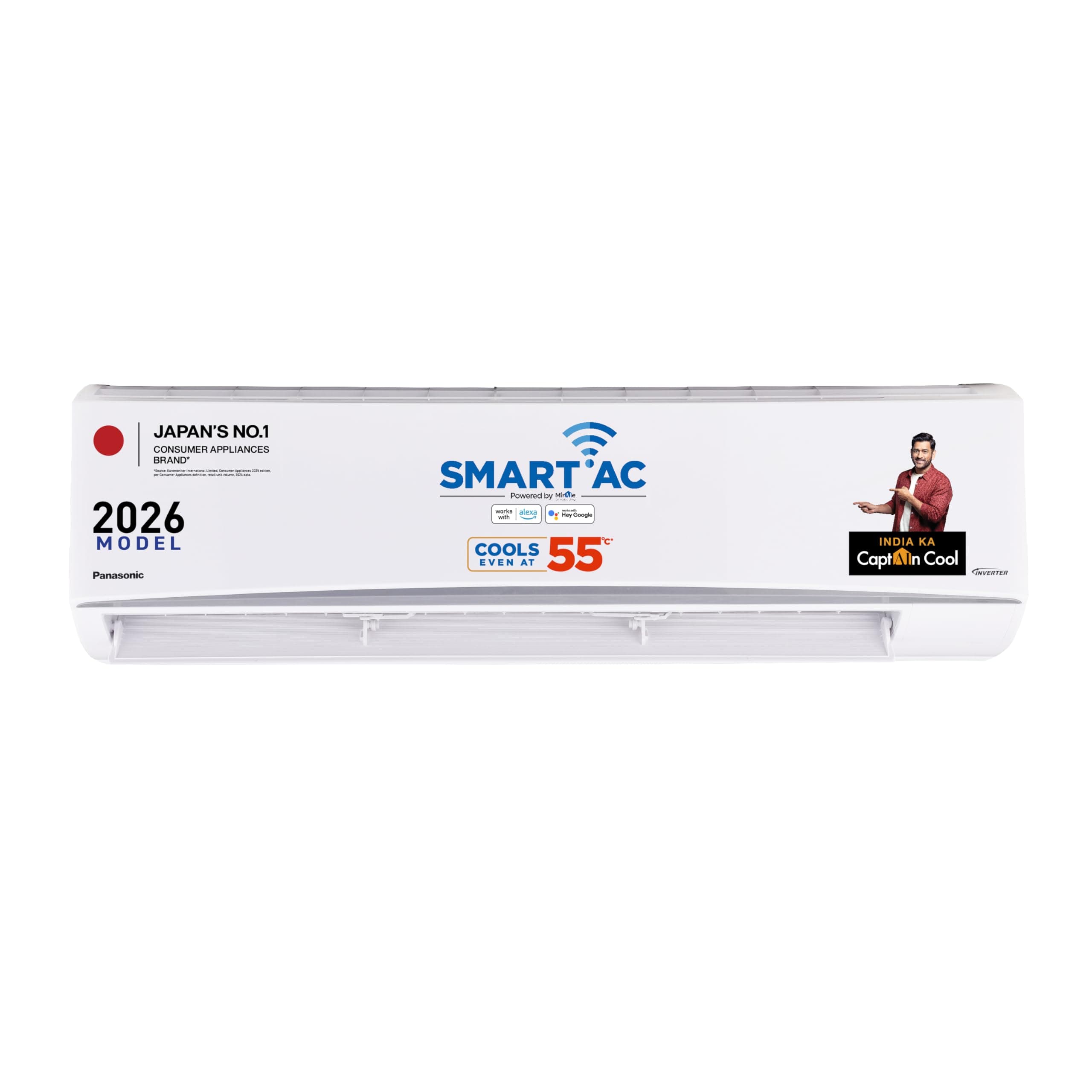 Panasonic 2.5 Ton 3Star,New star rated, Premium WiFi Inverter Smart Split AC(Matter Enabled, AI,Higher Airflow, Crystal Clean, Copper Cond., 8in1 Conv...