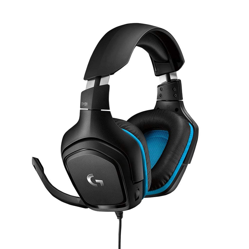 Logitech G G4317.1 Surround Sound, DTS X 2.0, 50 Mm Audio Drivers, USB and 3.5 Mm Jack, Flip-to-Mute Mic Wired Over Ear Headphones with Mic for Pc, Bl