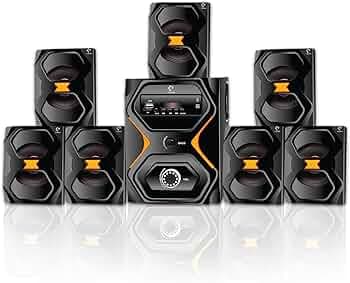IKALL IK2222 High Bass Home Theatre 90-Watt and BT/USB/AUX/FM Connectivity (Black, 7.1 Channel)