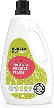 BubbleNut Wash- Fruits and Vegetables Wash Liquid (1000 ml), Organic, Natural, Herbal Veggies Cleaner, Veg Cleaning Disinfectant