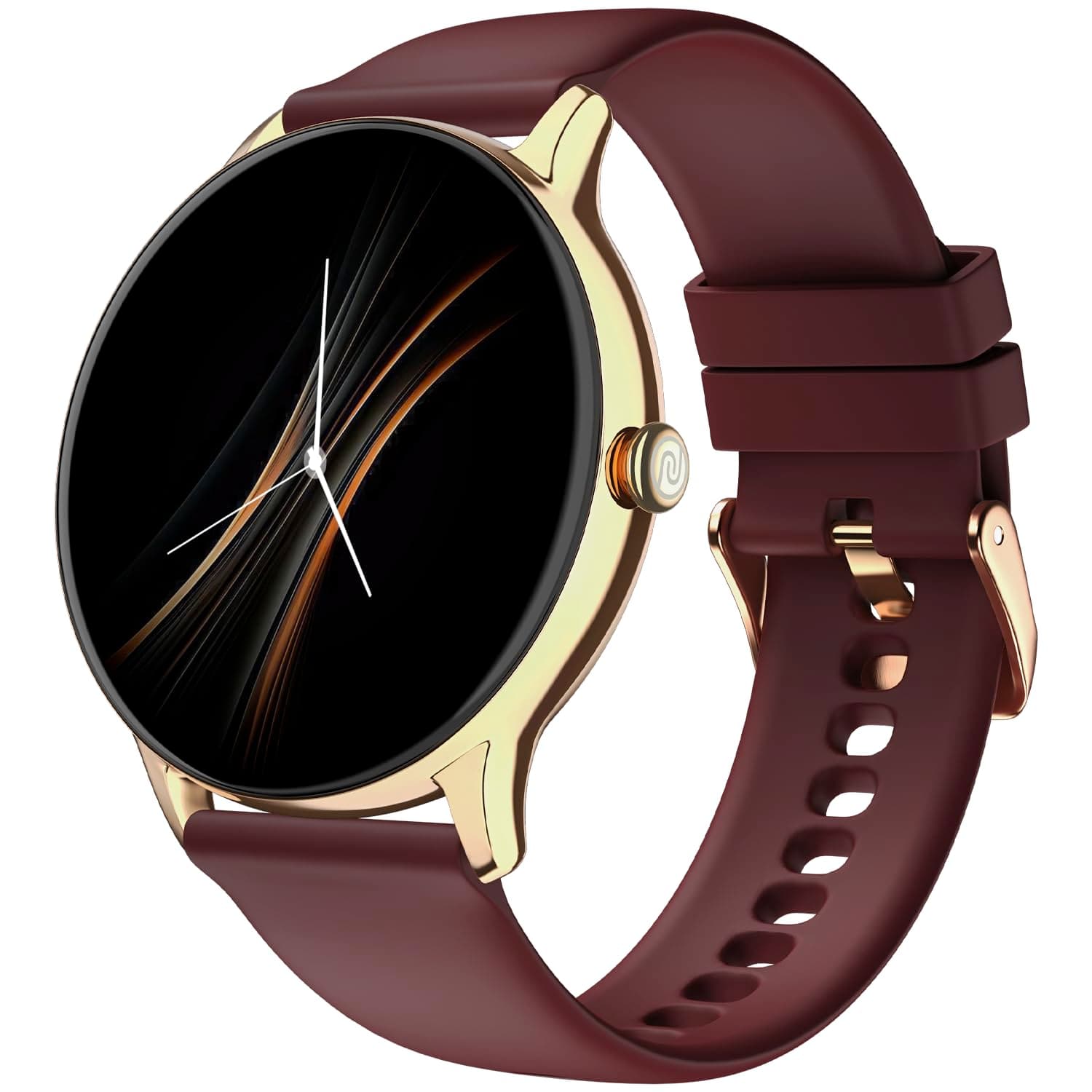 Noise Twist Go Smart Watch 1.39" Display, TruSyncᵀᴹ BT Calling, Glossy Metal Finish, 150+ Watch Faces, IP68, Sleep Tracking, 100+ Sports Modes, Smart Watch for Men and Women (Gold Wine)