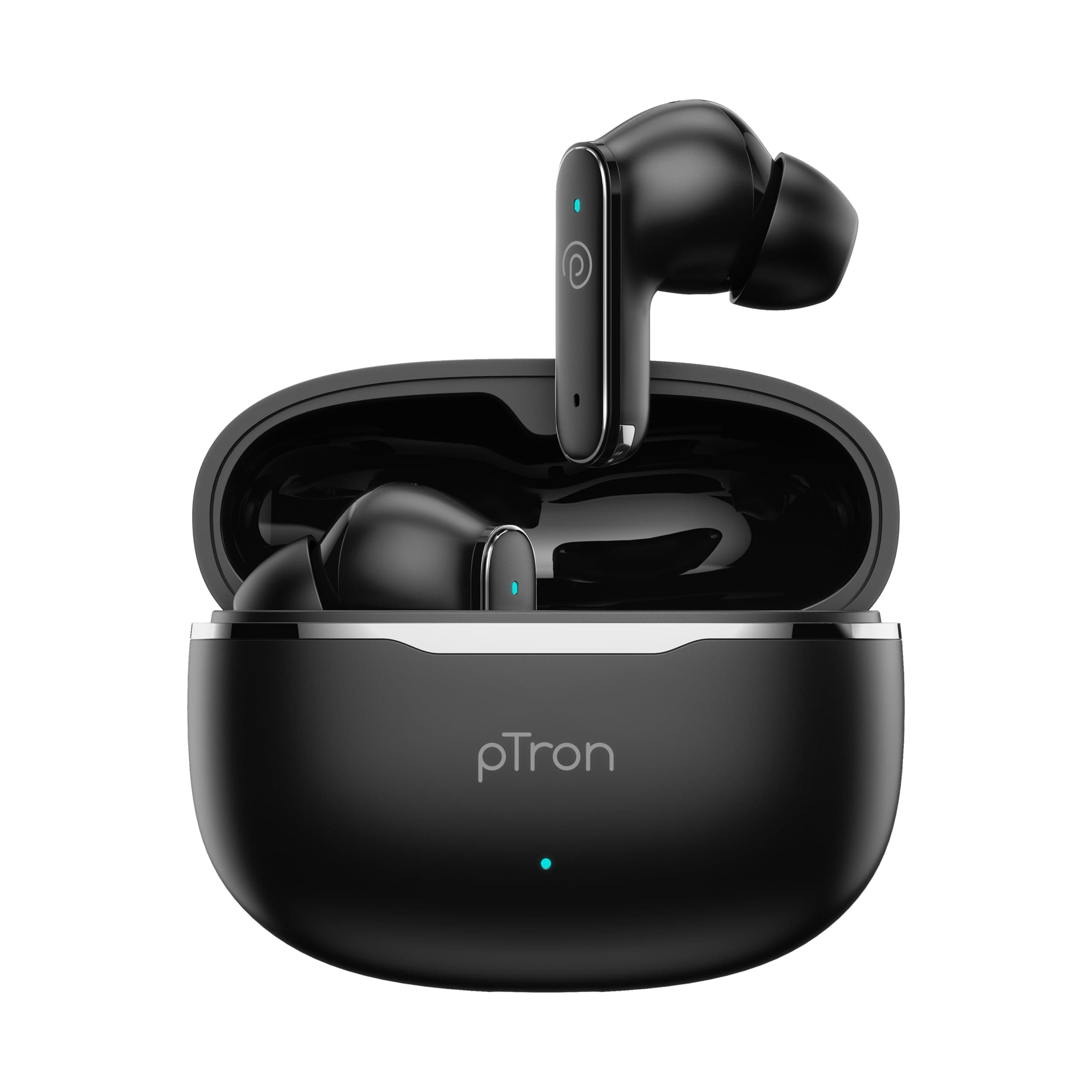 pTron Bassbuds Eon in-Ear TWS Earbuds w/ 13mm Drivers, 45Hrs Playtime, Dual HD Mic & AI-ENC Calls, Custom EQ, Mobile App, Bluetooth v6.0 Headphones, V...