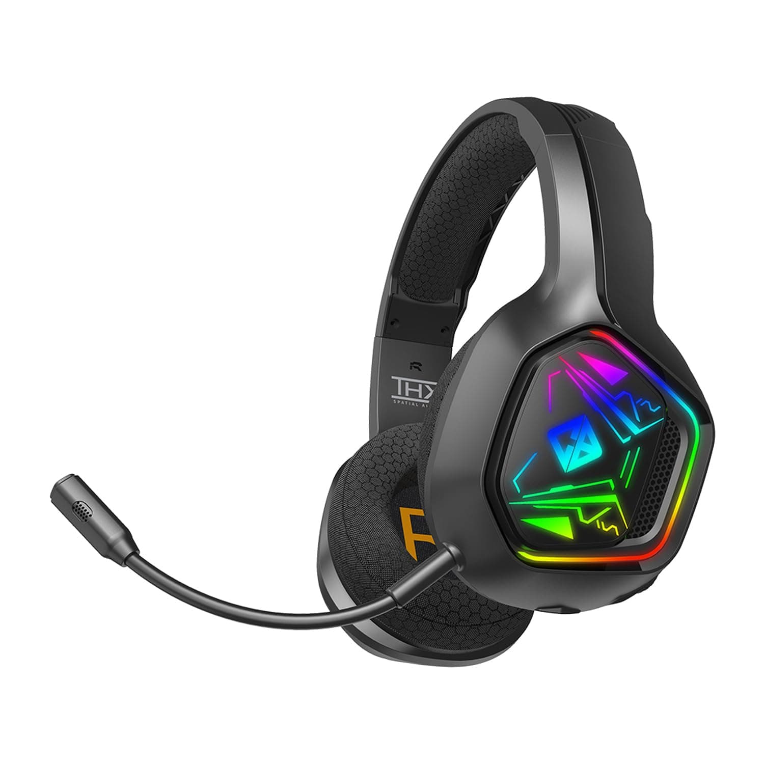 Cosmic Byte Immortal 2.4Ghz Wireless + Bluetooth + Wired Headphone, 20ms Latency, 40Hrs Battery Life, 50mm Driver, RGB LED, Fabric Cushions, Detachabl...