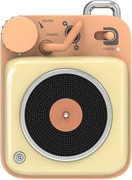 Muzen Mini Yellow Bluetooth Speaker, Button Portable Vintage Small Cute Wireless Metal Speaker, Rechargeable High Definition Loud Volume Audio Speaker...