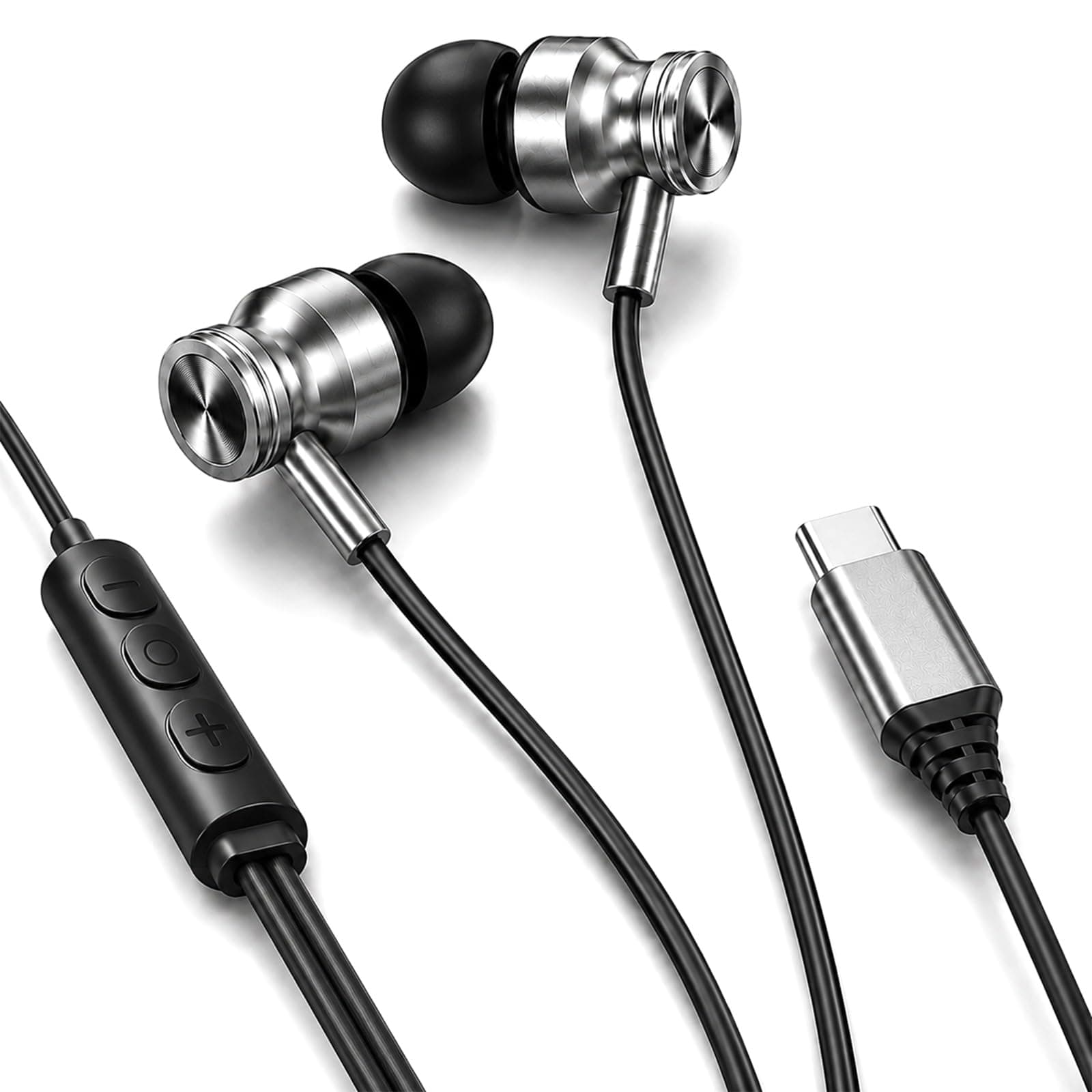 Kratos Tune V4 Type C Wired Earphones with Mic – Deep Bass, Inline Volume Control, Sweat Resistant, Comfort Fit, Metallic ...