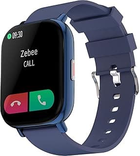 ZEBRONICS ZEB-FIT7220CH Smart Fitness Watch with Call Function via Built-in Speaker & Mic, 2.5D Curved Glass 1.75 inches Square Display, Metal Body, 7