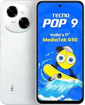 TECNO POP 9 (Glittery White, 3GB+64GB) |India's 1st Mediatek G50 | IP54 Rated | IR Remote | Dual Speaker with DTS | 36 Month Lag Free Fluency | 15W Fa...