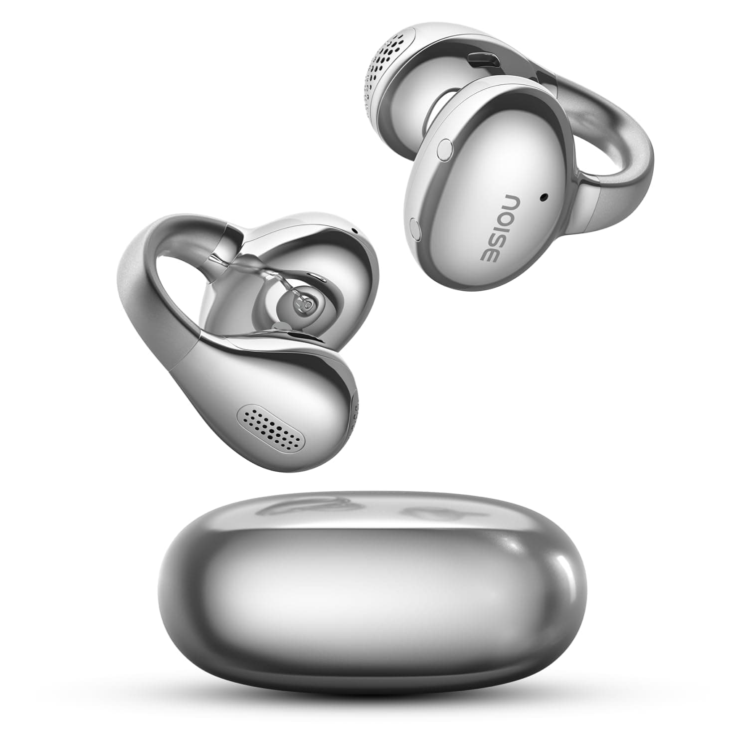 Noise Air Clips Pro Wireless Open-Ear Earbuds (2026), C-Bridge Clip Design, 360 Spatial Audio, AirWave Tech, AI Sound, 50H Playtime, Quad Mic ENC, BT ...
