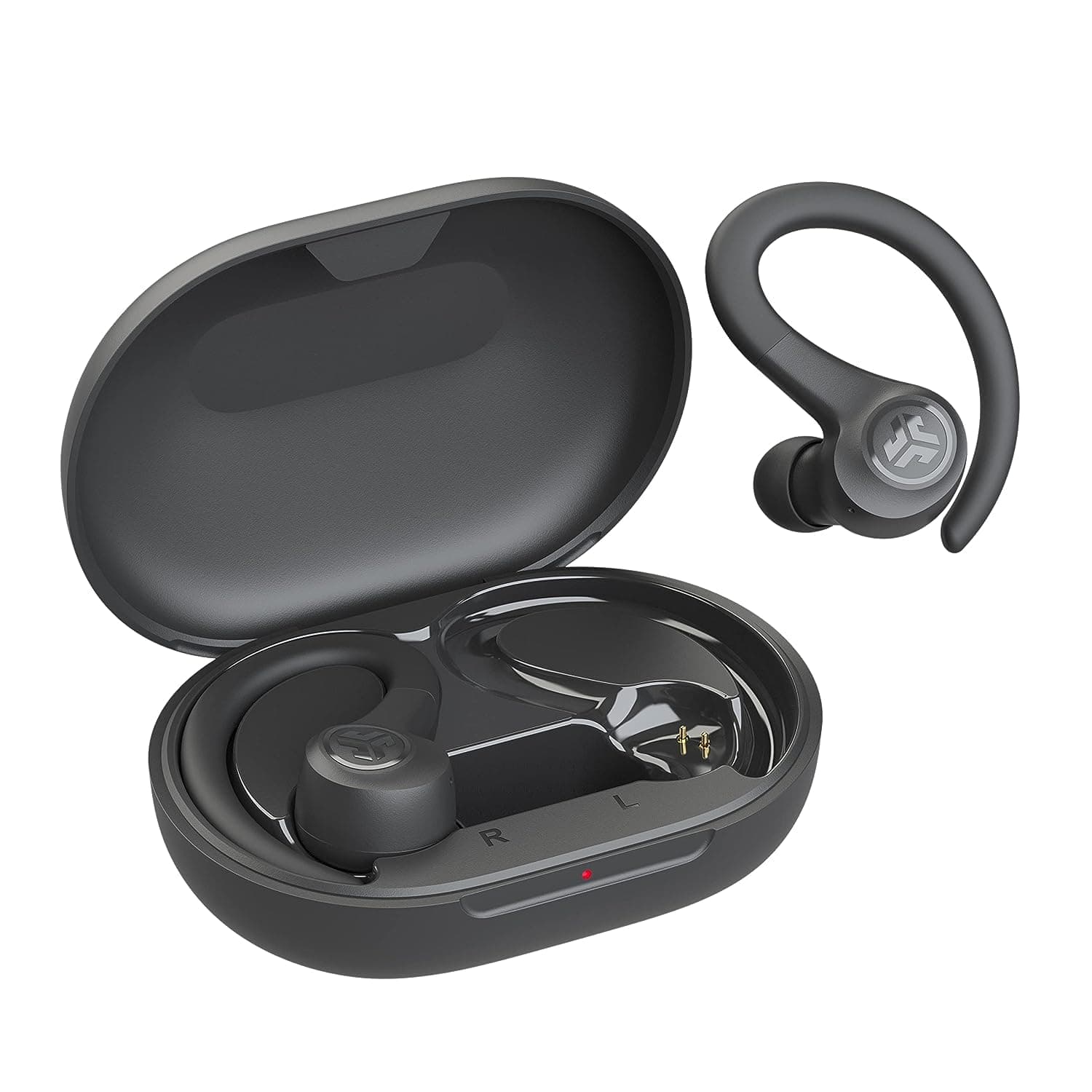 JLab Go Air Sport - Wireless Workout Earbuds Featuring C3 Clear Calling, Secure Earhook Sport Design, 32+ Hour Bluetooth Playtime, and 3 Eq Sound Settings Graphite Standard Black