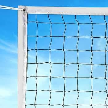 AMZ SPORTS NETS Volleyball NET Nylon Tournament Quality Four Sided Tape (Blue)