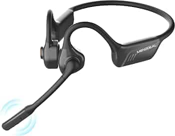 Monodeal Bone Conduction Headphones with Mic,Open Ear Headphones Wireless Bluetooth 5.1/Mute Function/Multi-Point Capable,Air Conduction Headphones wi...