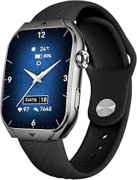 (Refurbished) beatXP Unbound Curv 1.96 3D Curved AMOLED Bluetooth Calling Smart Watch, Metal Body, Rotary Crown, Always On Display, Wireless Charging(...