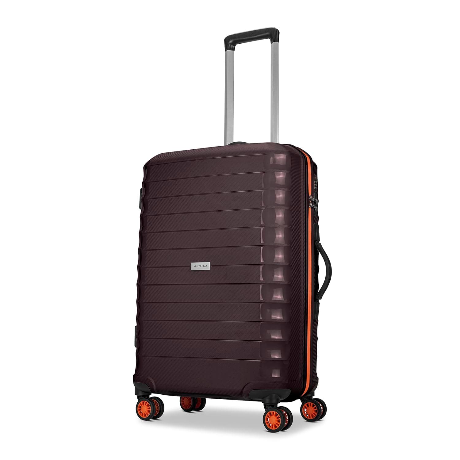 Aristocrat Altitude 8-Wheel Medium Size Hard Case Trolley Bag, Brown