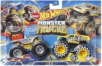 Hot Wheels Haul Y All Vs Taxi Demolition Doubles Monster Trucks 2023 1:64 Scale 3+ Ages - Multicolor