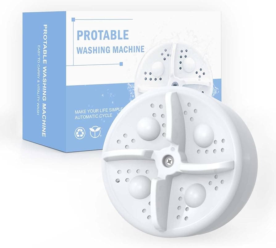 Portable Washing Machine, Mini Ultrasonic Washing Machine 3 in 1 Dishwashers Ultrasonic Waves Suitable for Home, Business, Travel, College Room, RV, A...