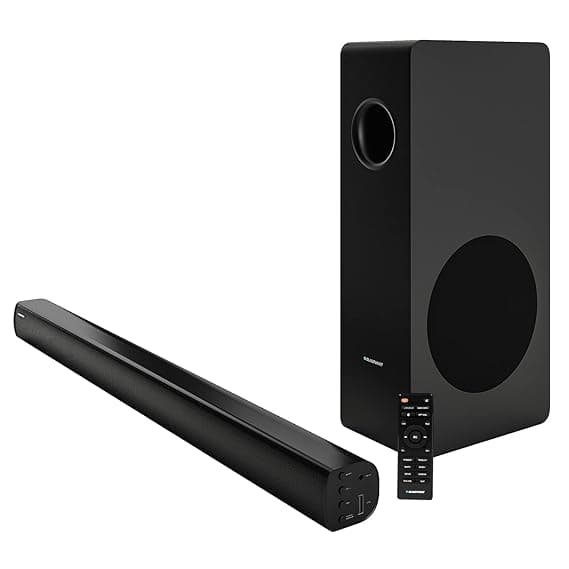 Blaupunkt Germany's SBW200 160 Watt 2.1 Soundbar with 8 Inch Subwoofer, HDMI-ARC, AUX, Bluetooth and Remote Control Soundbar Speakers