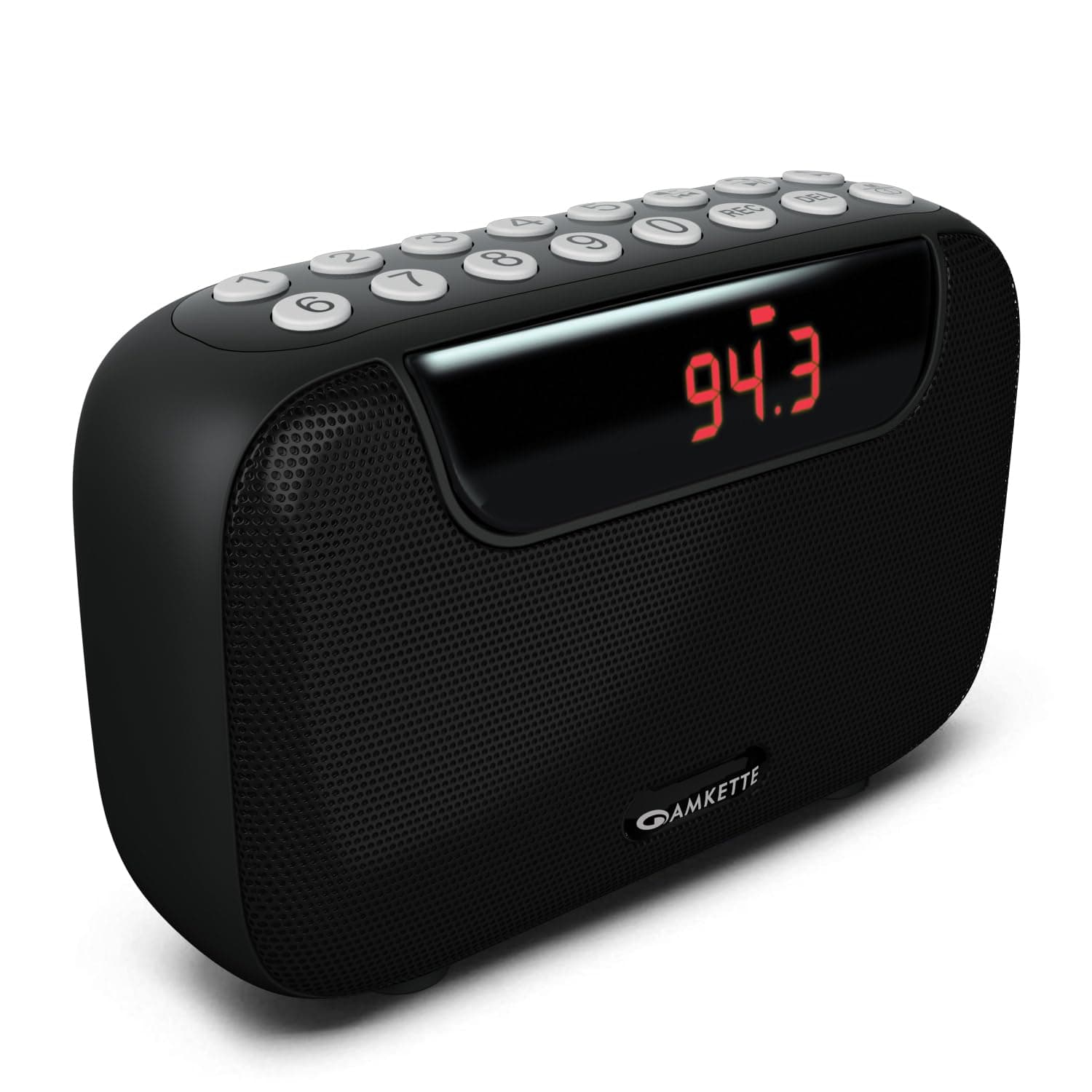 Amkette Pocket Blast FM Radio Bluetooth Speaker with Type C Charging, Hidden Antenna, 6W Output, Voice/FM Recording, 7+ Hours Playback, and Number Pad