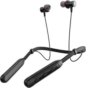 tunez R04 Neckbands: Bluetooth 5.2, 10mm Drivers, 40H Playback, 30-Min Type-C Charge, 250mAh Battery, Immersive 20Hz-20KHz (Black)