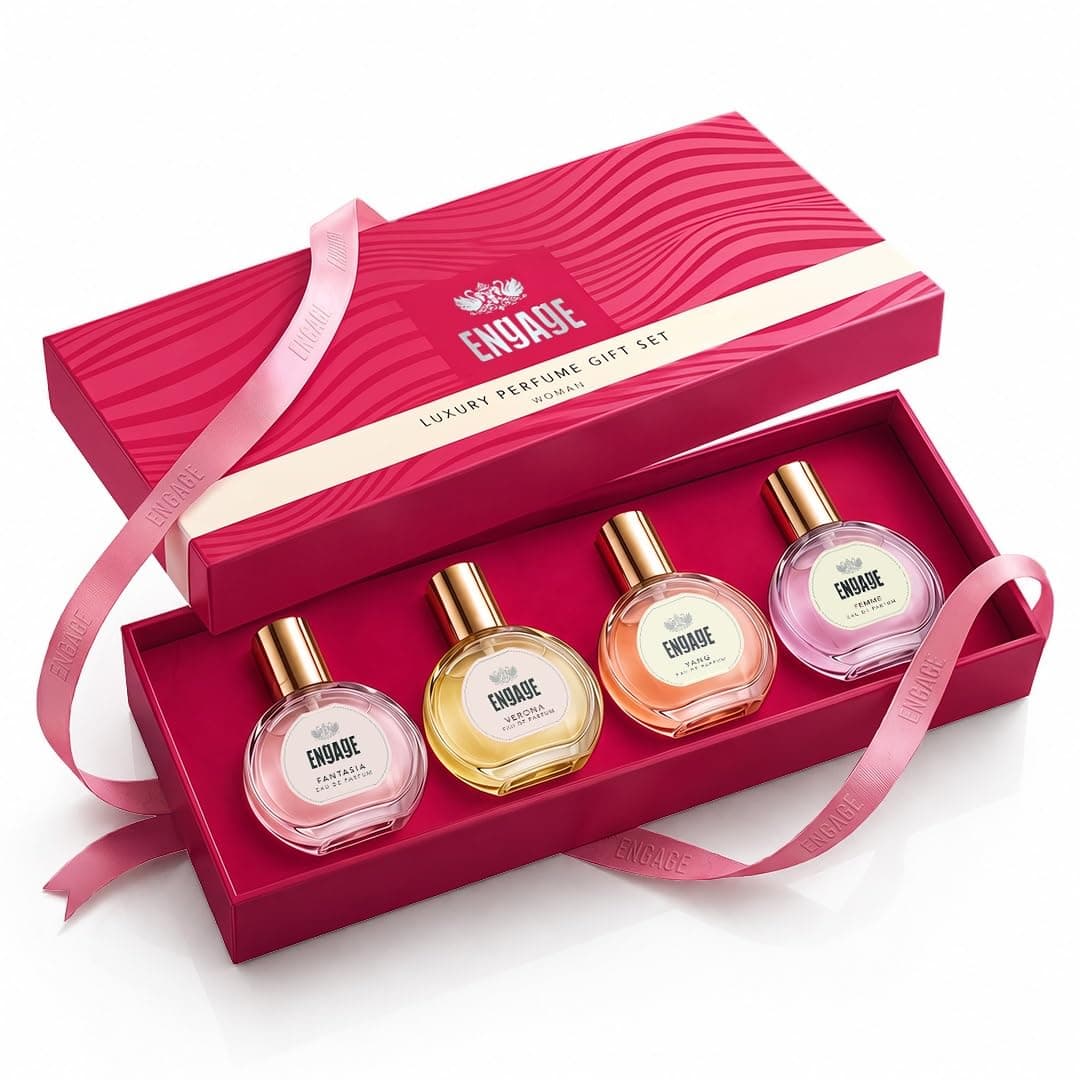 Engage Luxury Perfume Gift Pack for Women, Travel Sized, Assorted Pack, Ideal Valentine Gift, Birthday Gift, 25mlX4