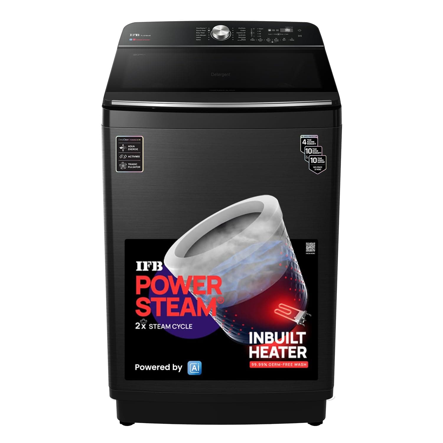 IFB 12 Kg 5 Star with DeepClean Technology, AI Powered, Fully Automatic Top Load Washing Machine (2025 Model, TL121BL4SN, PowerSteam, Inbuilt Heater, ...