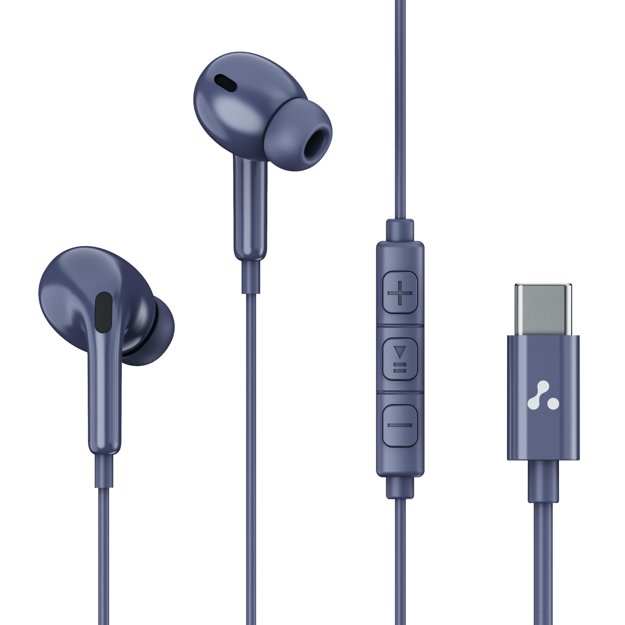 Ambrane Type C Wired Earphones with inbuilt Mic, Strong Bass Audio, Clear Calls, Tangle Free Cable, in Line Controls, Wide Compatibility, 1.2m Long Ca...