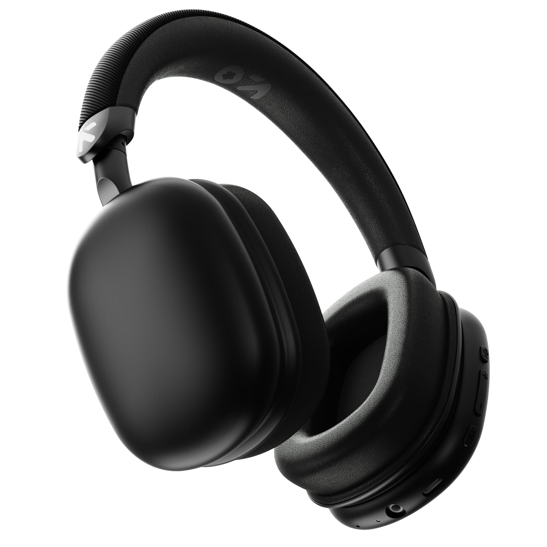 GOBOULT Fluid X 60Hrs Playtime, 40mm Boosted Drivers, Foldable Design, ENC Mic, 5.4v Bluetooth & Wired Headset (Electric Black, On the Ear)