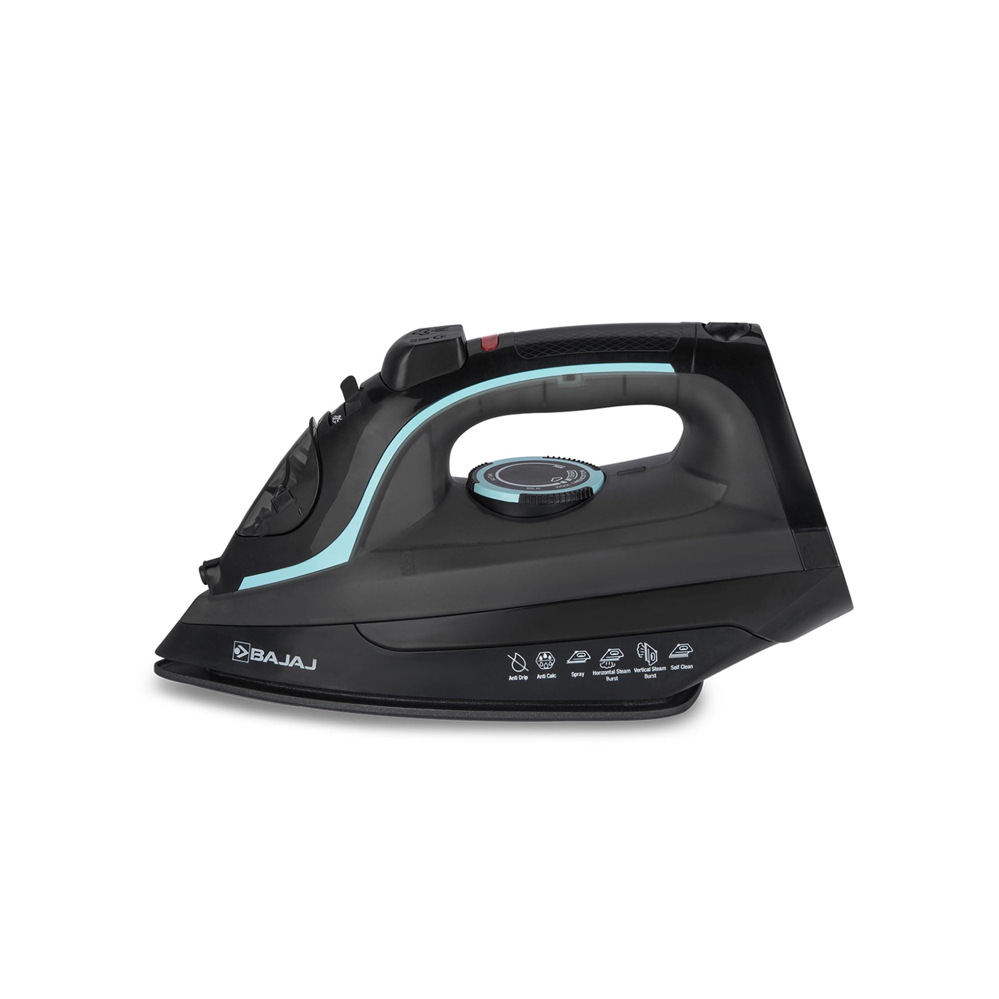 Bajaj Mx 45 Steam Iron | 2000 Watts Power For Faster Ironing | Non Stick German Coated Technology | 220 Ml Water Tank Capacity | 2-Yr Warranty | Black