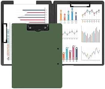 DARKNESS File Cover Folder Clipboard, Profile Clip File Folder, 360 Degree Flip Writing Pad, PP File Clipboard for A4 and Letter Size Business, Office...