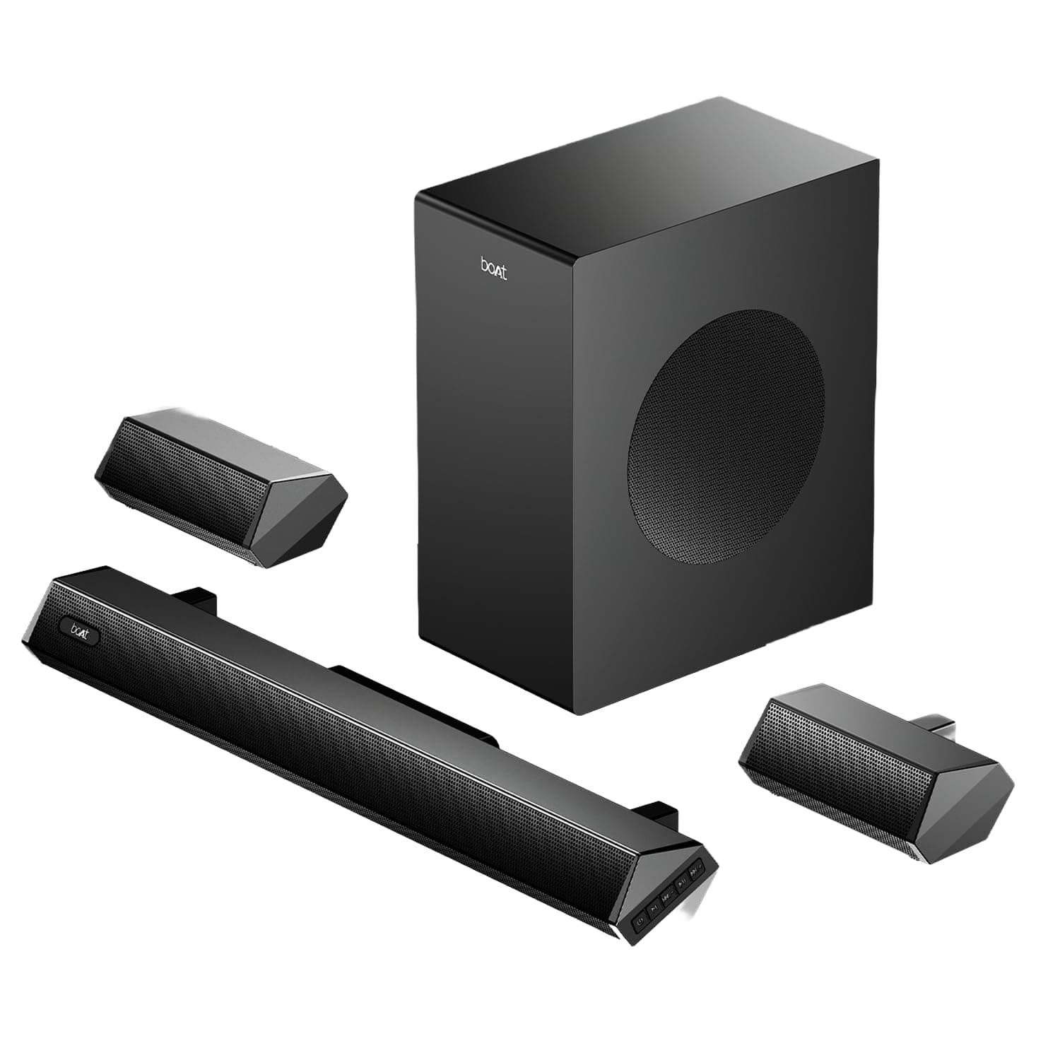 boAt Aavante Bar Prime B300 with Subwoofer and Dual Rear Speakers, 300W RMS Output, 5.1 Channel, Multi-Connectivity, EQ Modes, & BT v5.3 Soundbar with...
