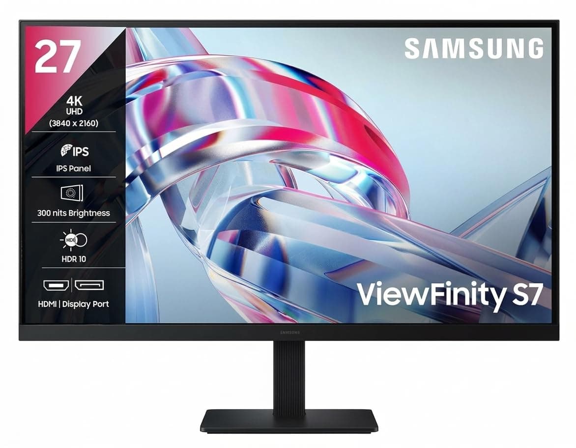 Samsung 27" (68.47cm) 4K UHD Monitor|4K 3840 x 2160|IPS Panel|HDR 10|SRGB 99%|1.07 Billion Colors|Wide Viewing Angle|Ports-HDMI,DP,Headphone|PIP|PBP|E...