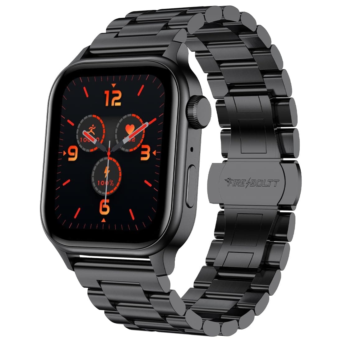 Fire-Boltt Rise Luxe Smart Watch with Stainless Steel, 47mm (1.85) Display Bluetooth Calling, Rotating Crown, AI Voice Assistant, 120 Sports Modes, Ne...