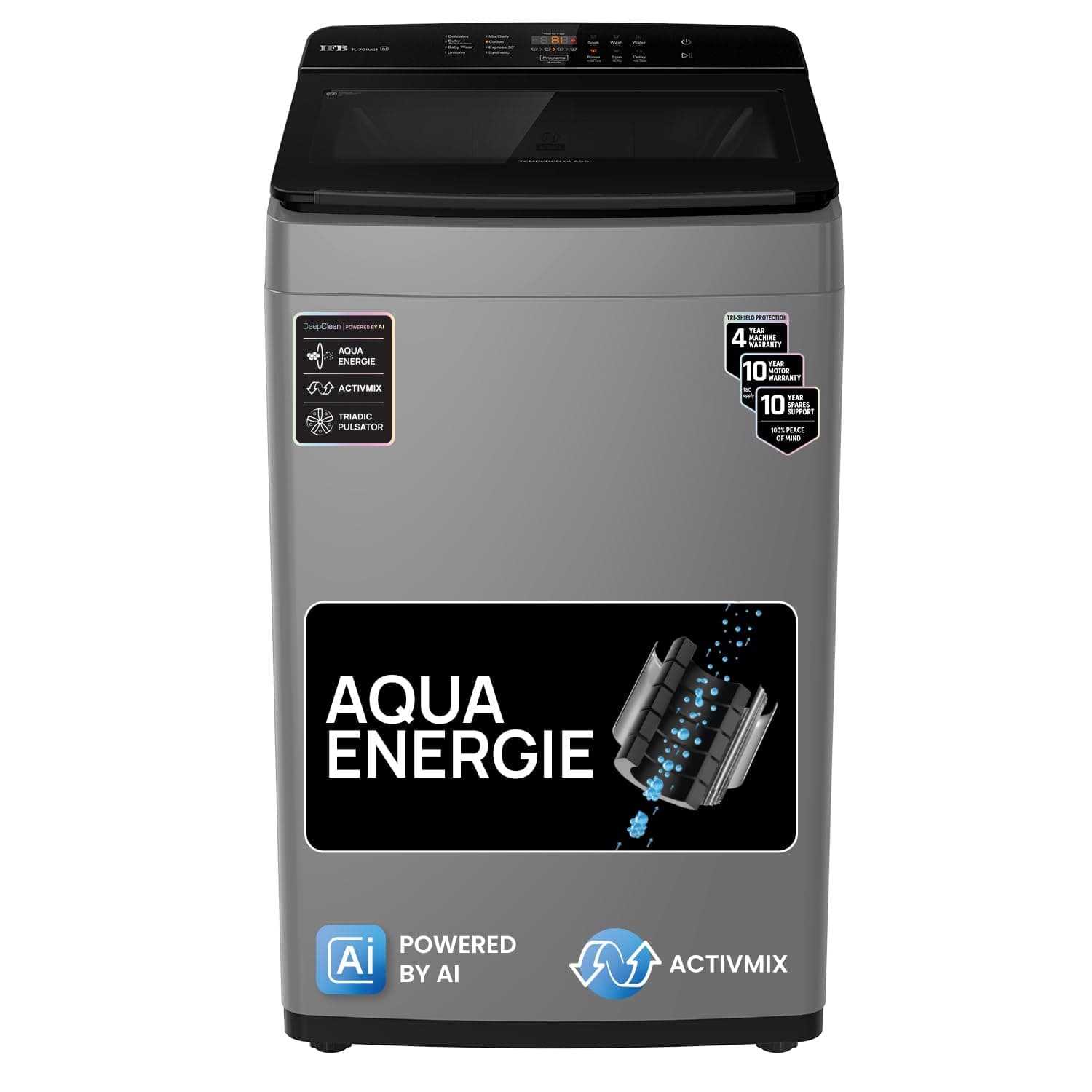 IFB 7Kg 5 Star with Deep Clean Technology, AI Powered, Fully Automatic Top Load Washing Machine (TL701MG1, Aqua Energie, ActivMix, with Soft Close Doo...