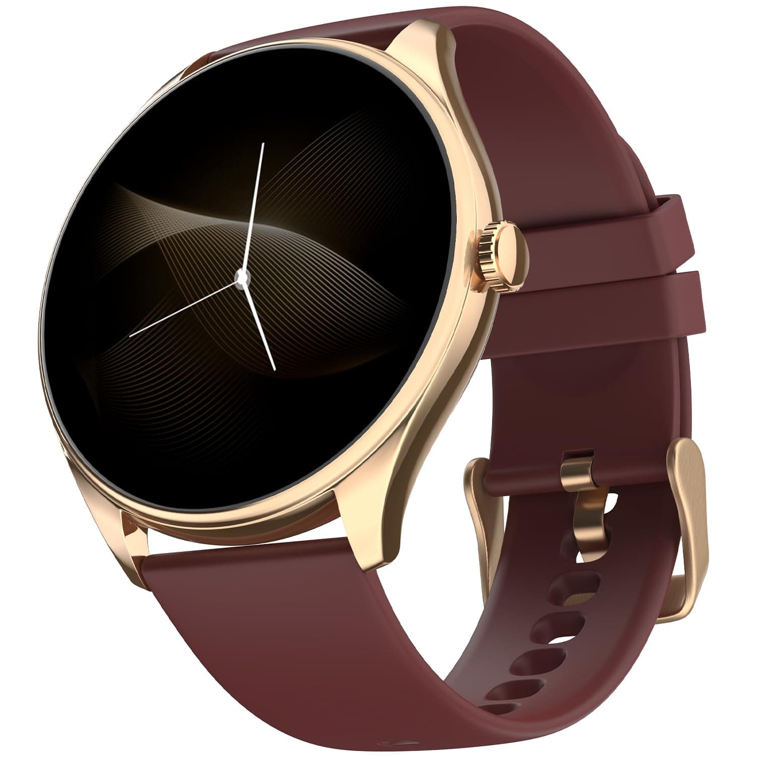 Noise Twist 2 Smart Watch with 1.43” AMOLED Display, AI Search & Voice Assistant, BT Calling, Premium Metallic Style, 7-Day Battery, 100+ Watch Faces, IP68, Heart Rate & Sleep Monitoring (Deep Wine)