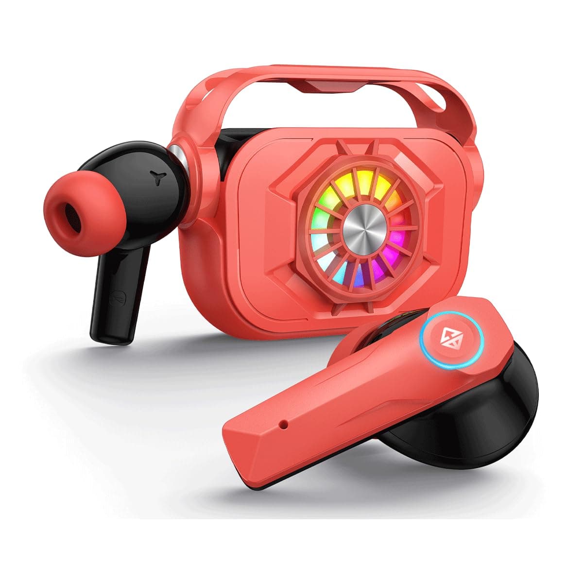 Cosmic Byte CosmoBuds X50 True Wireless Earbuds (TWS), BT 5.3, 40ms Latency GOD Mode, Music Mode, RGB, 40Hrs, ENC, DNS Quad Mics, IPX5, Voice Assistan...