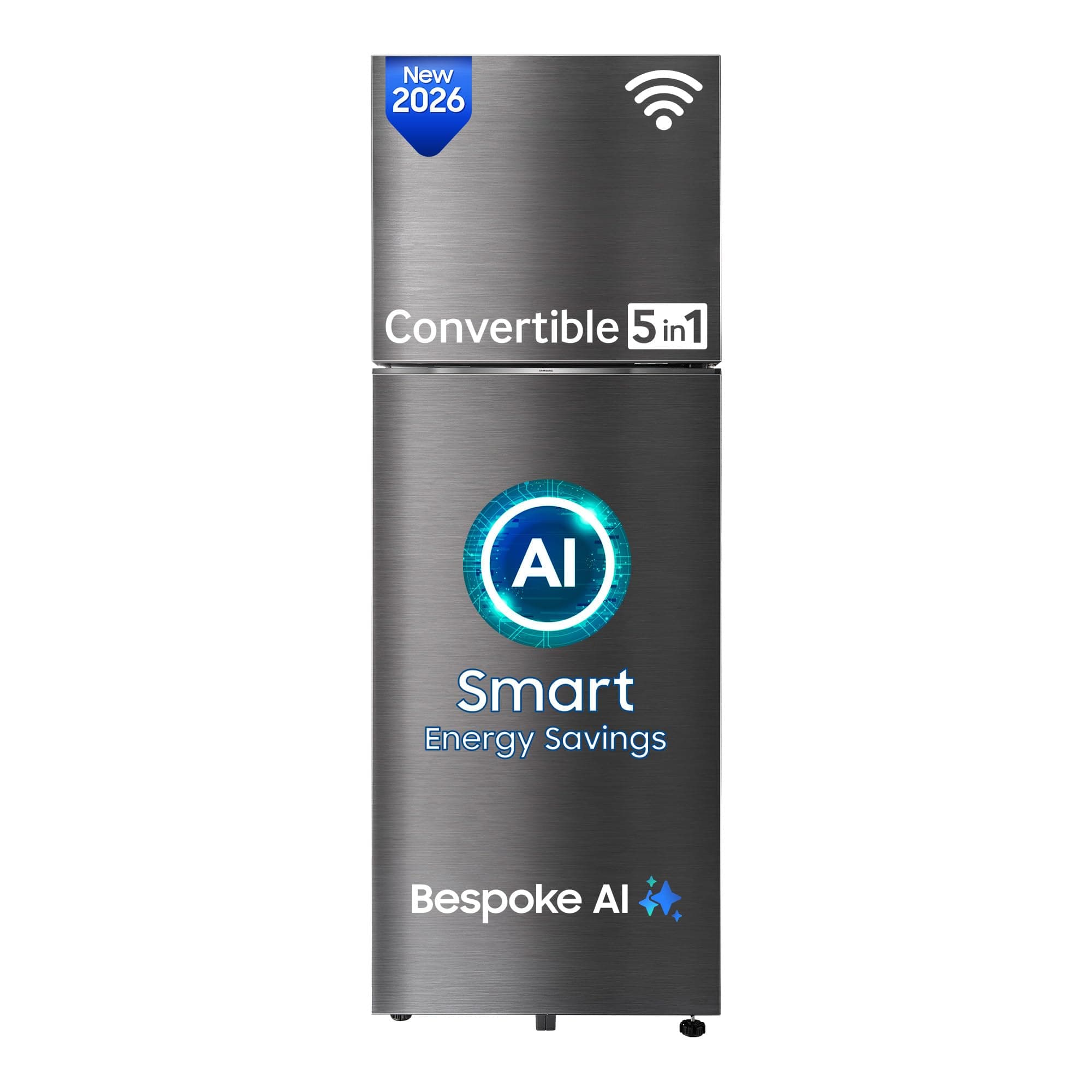 Samsung 350 L, 3 Star, Convertible 5-in-1, Digital Inverter, Frost Free Double Door, WiFi Bespoke AI Refrigerator (RT38HG5A23BXHL, Luxe Black, 2026 Mo...