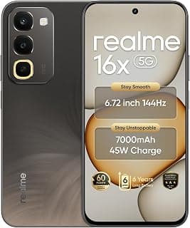 realme 16X 5G Smartphone 7000mAh Titian Battery 6.8 inch 144Hz Display 4GB RAM 128GB ROM 50MP AI Main Camera, MediaTek Dim...