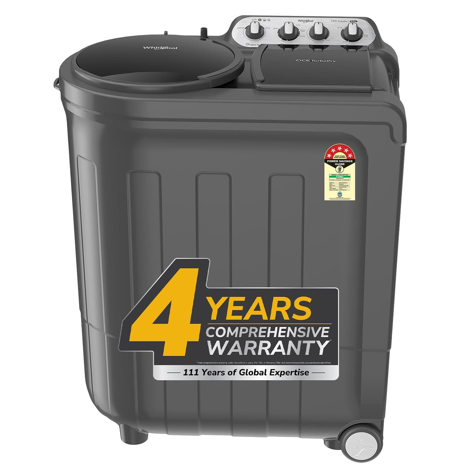 Whirlpool 8.5 kg 5 Star Semi-Automatic Top Loading Washing Machine (ACE 8.5 TRB DRY GREY DAZZLE (10YR)-N, Grey Dazzle, 2x Drying Power)