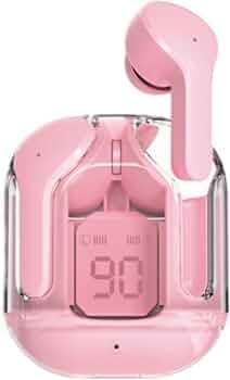 ZIYTRACK Ultra Pods Earbuds Bluetooth 5.3 Wireless Headphone Touch Control with superior Sound Built-in Microphone, Digital Dishplay (Pink)
