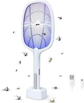 Bissell Mosquito Bat with UV Light Lamp Five Nights Mosquito Killer Autokill 2-in-1 Mosquito Racket 1200mAh Lithium-ion Rechargeable Battery Handheld ...