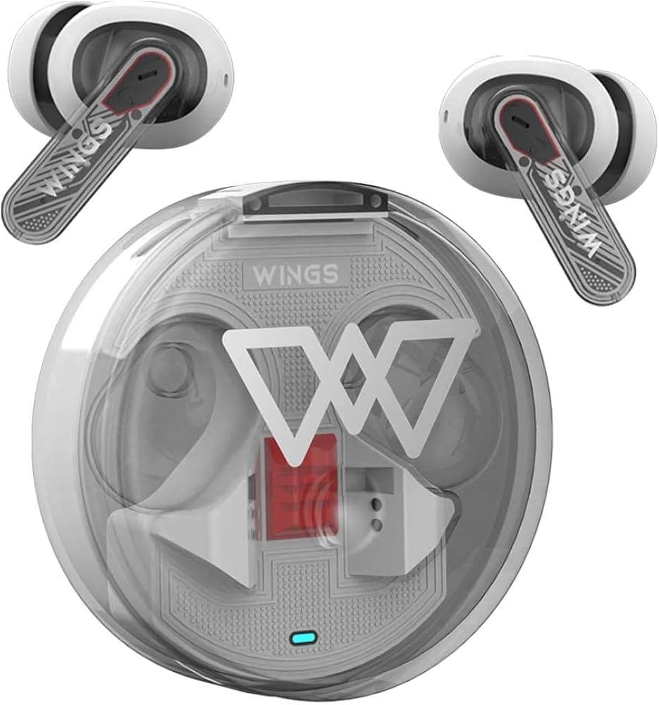 (Renewed) Wings Phantom 340 Best Low Latency 40ms Earbuds, Sync App Support, Ergonomically Designed Case, 50 Hours Playtime, Quad ENC Mic, Touch Controls.