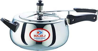 Bajaj PCX 65D Aluminium Handi Inner Lid Pressure Cooker with Induction Base, 5 litres (Silver) (PCX 65 D)