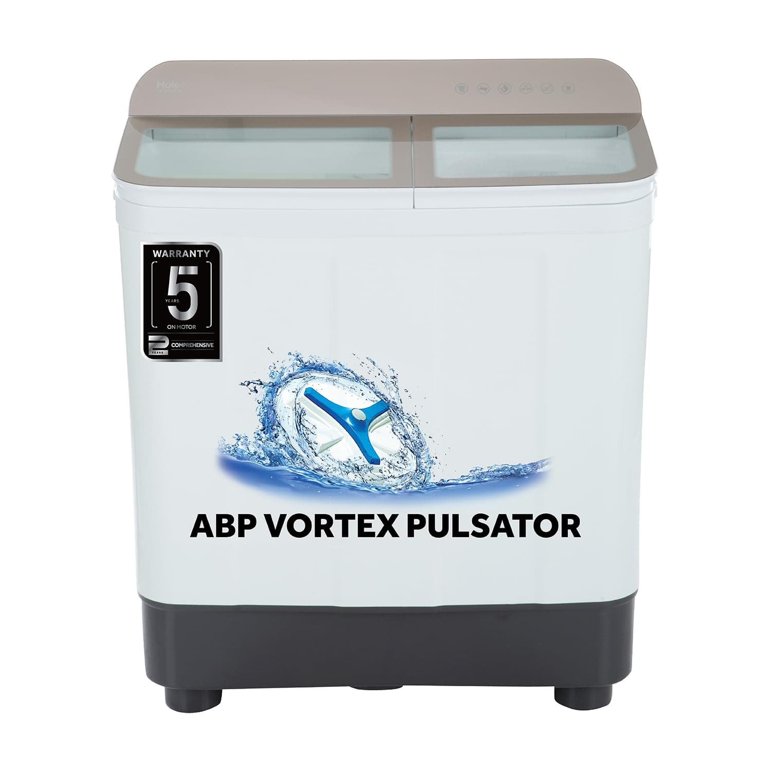 Haier 7 Kg 5 Star Voltex Pulsator Semi-Automatic Top Load Washing Machine (2023 Model, HTW70-178BK, Champagne gold)