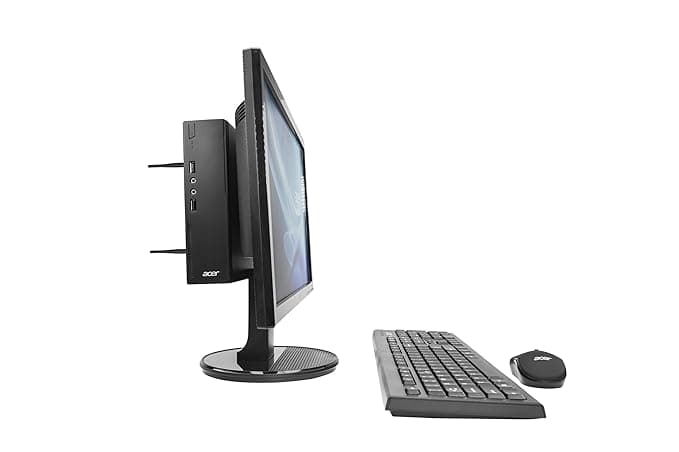 (Refurbished) Acer Veriton E220 Mini PC Intel Celeron Quad N5105 (8GB DDR4 RAM/256GB SSD/Windows 11 Home/WiFi+BT) with Wired Keyboard & Mouse 19.5" Monitor with VGA and HDMI Ports - K202HQL