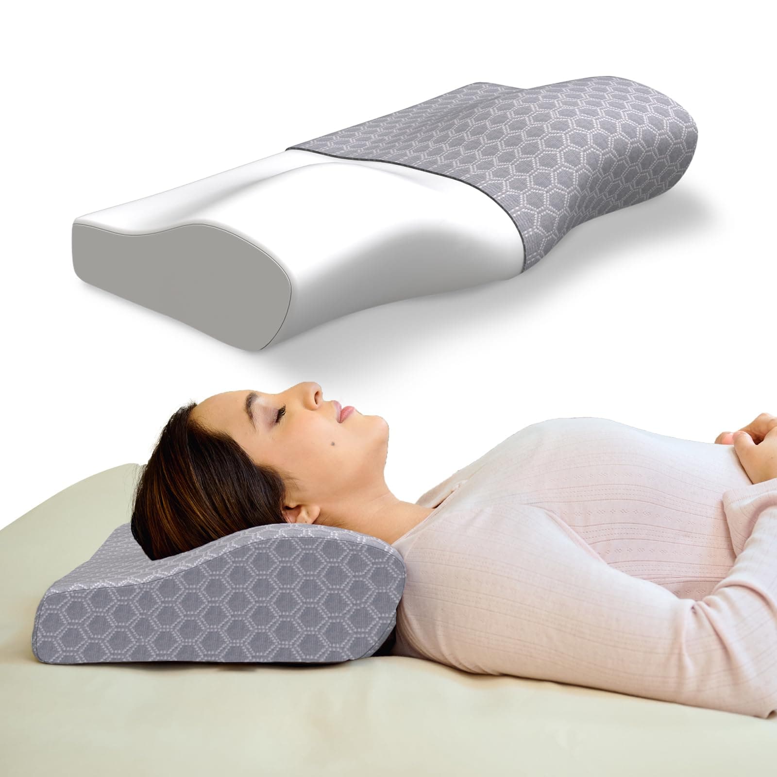 CareFoam Memory Foam Cervical Neck Pillow | 2 Years Warranty | Pain Relief Sleep, Improves Posture, Spinal Alignment, Neck Pain Relief | 19 x 12 x 4 I...
