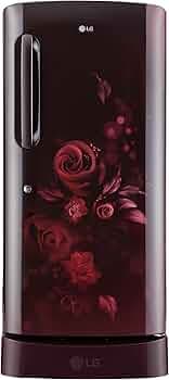 LG 215 L 3 Star Direct-Cool Single Door Refrigerator (GL-D221ASED, Scarlet Euphoria, Base stand with drawer & Fast Ice Making, 2022 Model)